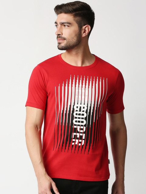 

Lee Cooper Men Red Printed Slim Fit T-shirt