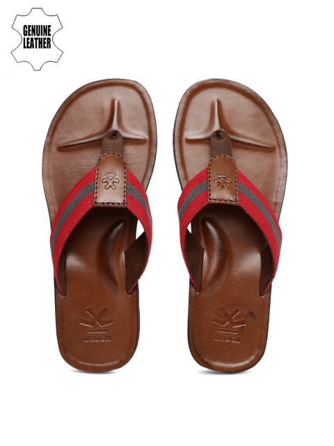 

WROGN Men Red & Grey Striped Sandals