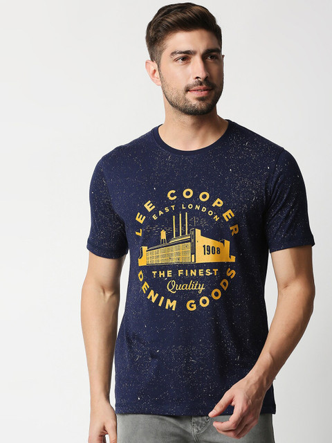 

Lee Cooper Men Blue Typography 2 Printed Slim Fit T-shirt