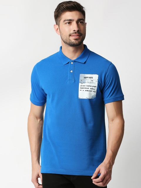 

Lee Cooper Men Blue 2 Polo Collar Slim Fit T-shirt