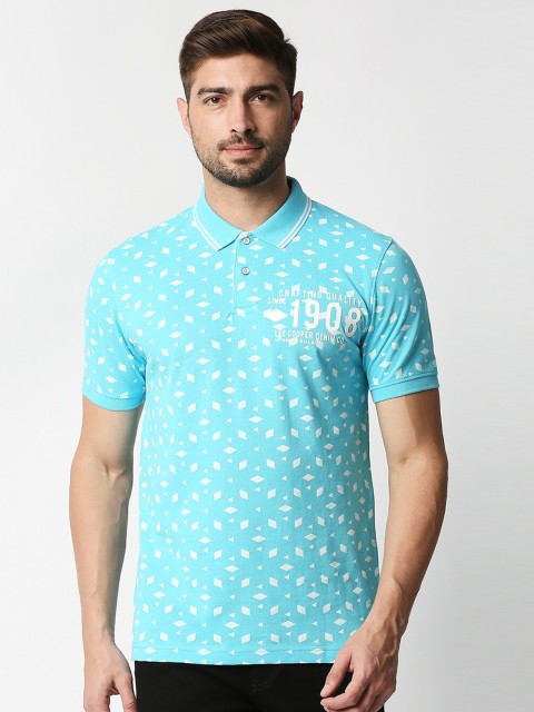 

Lee Cooper Men Blue Typography 2 Printed Polo Collar Slim Fit T-shirt