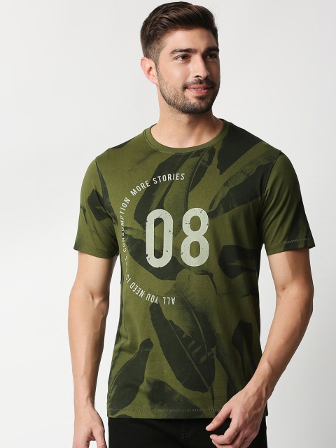 

Lee Cooper Men Green Typography Printed Slim Fit Cotton T-shirt