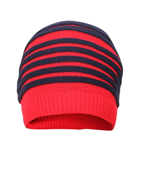 

FabSeasons Unisex Red & Navy Striped Beanie
