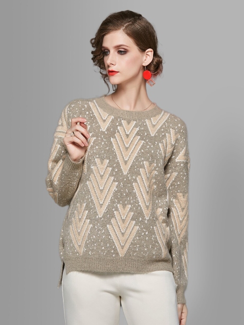 

JC Collection Women Multicoloured Pullover Sweater, Multi