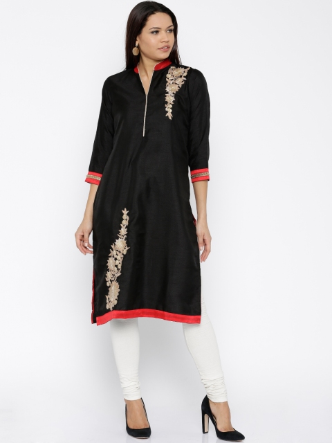 

Soch Women Black Solid A-Line Kurta