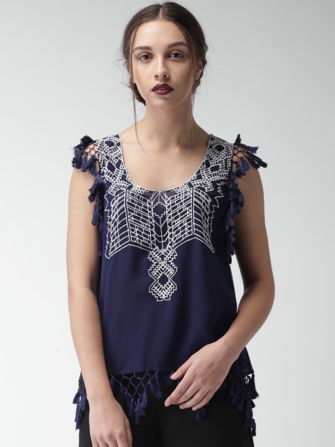 

Love Genration Women Blue Self-Design Top