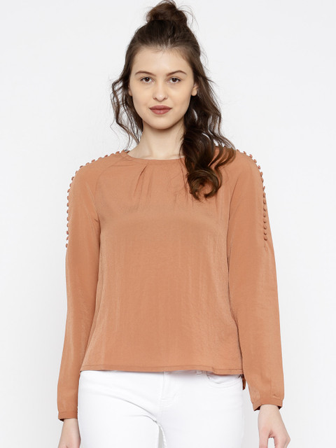 

Vero Moda Women Brown Solid Regular Top