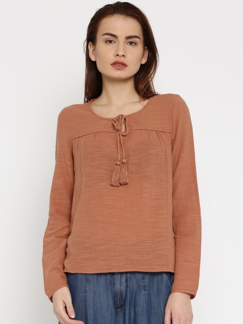 

Vero Moda Women Rust Orange Solid Top