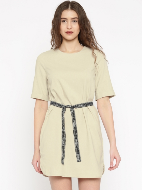 

Vero Moda Women Beige Solid A-Line Dress