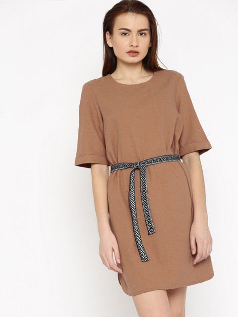 

Vero Moda Women Brown Solid A-Line Dress