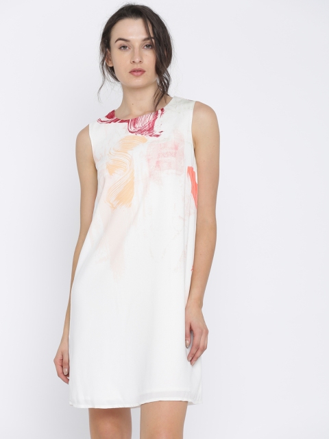 

Vero Moda Women White Printed A-Line Dress
