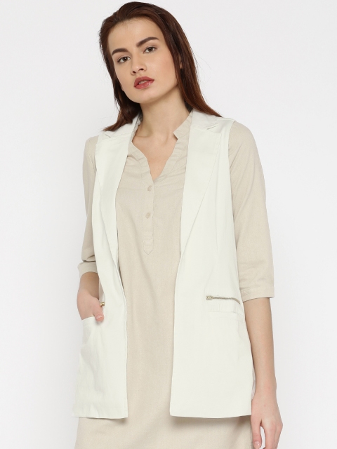 

Vero Moda White Open-Front Sleeveless Jacket