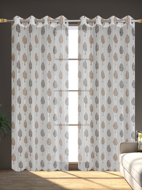 

Molly & Michel Brown & Yellow Set of 2 Floral Long Door Curtain