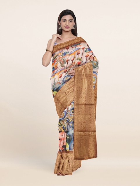

Pothys Camel Brown Ethnic Motifs Printed Pure Cotton Saree