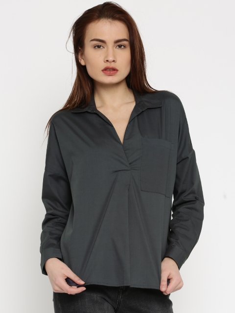 

Vero Moda Women Grey Solid Casual Shirt