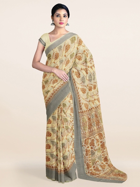 

Pothys Yellow Ethnic Motifs Printed Saree