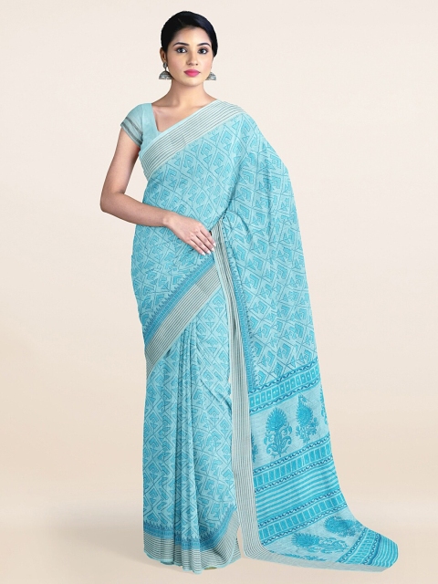 

Pothys Bluee Ethnic Motifs Printed Saree, Blue