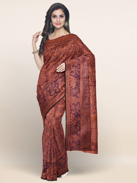 

Pothys Brown & Purple Ethnic Motifs Saree