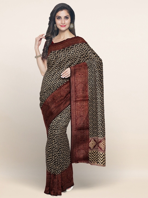

Pothys Black Geometric Printed Saree