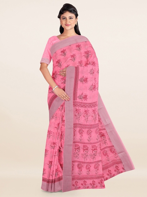 

Pothys Pink Floral Printed Saree