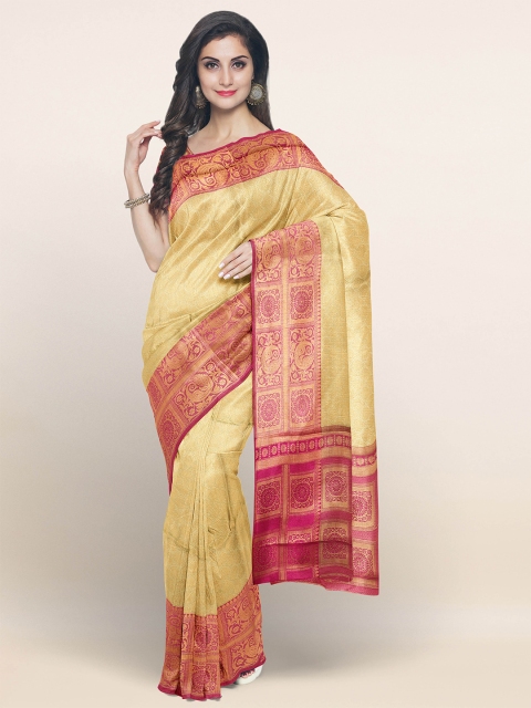 

Pothys Green & Gold-Toned Ethnic Motifs Saree
