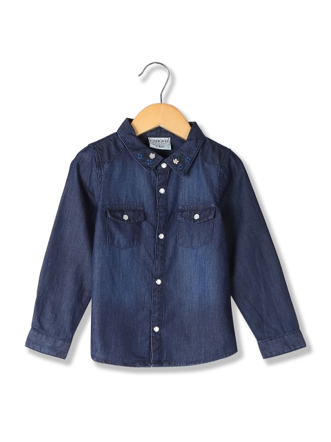 

Cherokee Girls Blue Regular Fit Denim Pure Cotton Casual Shirt