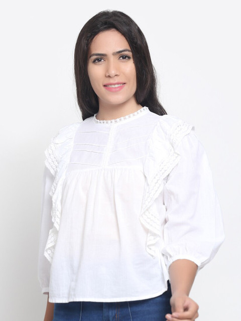 

NoBarr Women White Solid Top