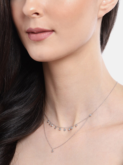 

Zavya 925 Sterling Silver Rhodium-Plated Layered Chain