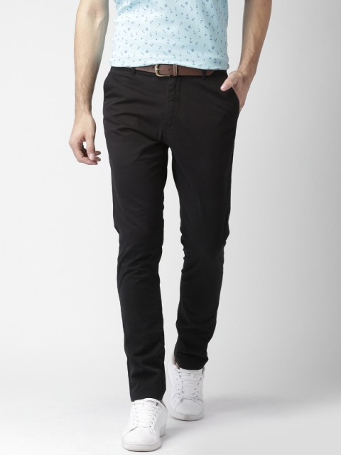 

Mast & Harbour Men Black Slim Fit Chino Trousers