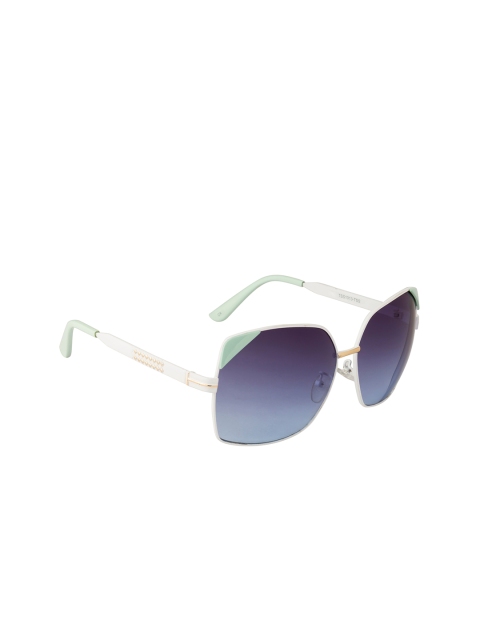 

Ted Smith Women Blue Lens & White Cateye Sunglasses with UV Protected Lens