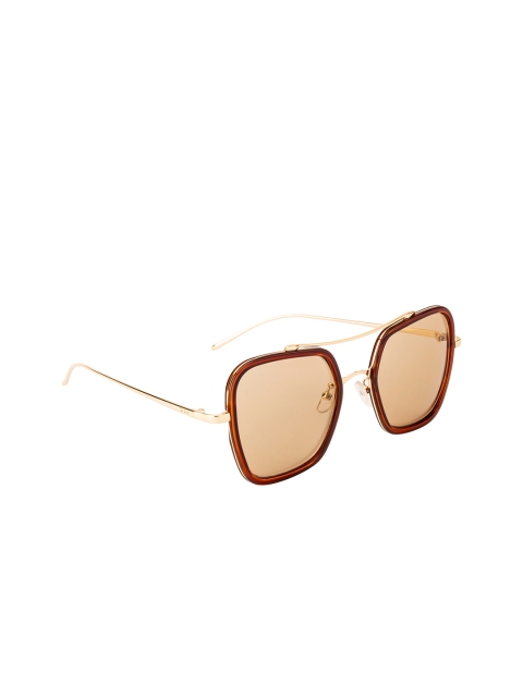 

Ted Smith Unisex Brown Lens & Gold-Toned Aviator Sunglasses TSP-8095S_ BRN