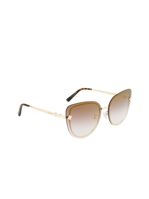 

Ted Smith Women Gold Lens & Gold-Toned Cateye Sunglasses with UV Protected Lens