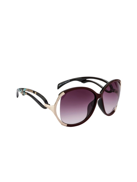 Ted Smith Women Brown Lens & Brown Cateye Sunglasses with UV Protected Lens