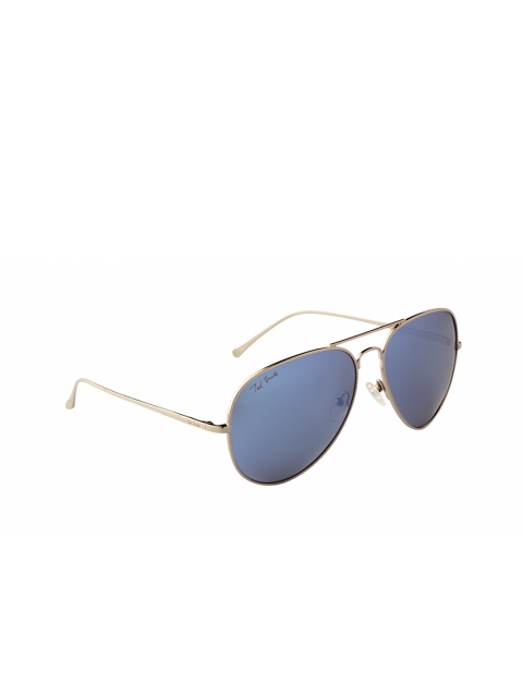 

Ted Smith Unisex Blue Lens & Silver-Toned Aviator Sunglasses TSP-P0863_C4