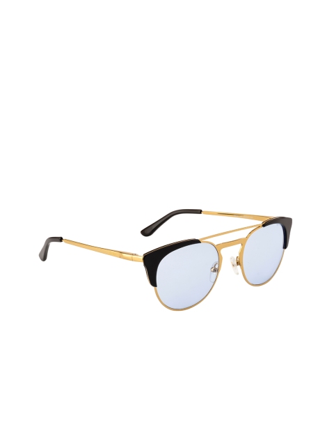 

Ted Smith Unisex Blue Lens & Gold-Toned Aviator Sunglasses & UV Protected Lens TSP-WELS_C1