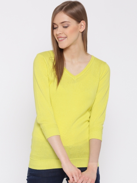 

United Colors of Benetton Women Lemon Yellow Solid Top