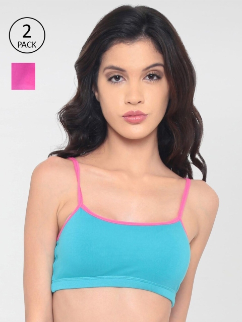 

laavian Pack Of 2 Pink & Blue Beginners Bras