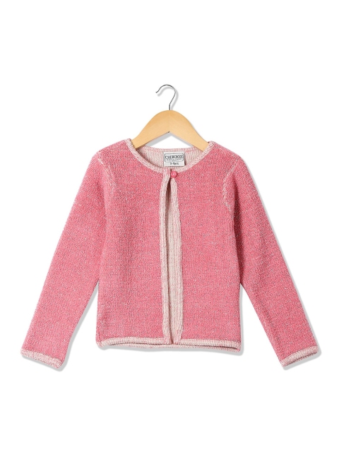 

Cherokee Girls Pink Metallic Knit Button Shrug
