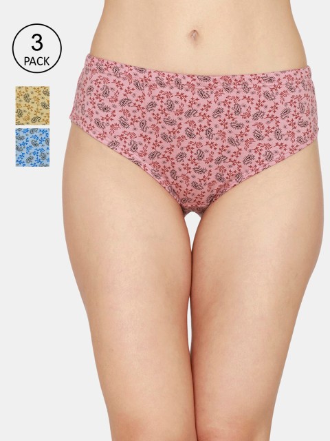 

Coucou by Zivame Women Pack Of 3 Assorted Pure Cotton Hipster Briefs CO2002CORE0BLAK