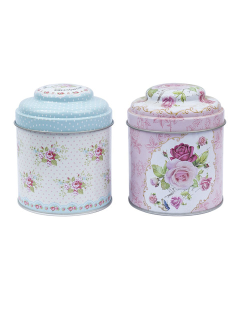 

MARKET99 Set Of 2 Assorted Printed Tin Boxes