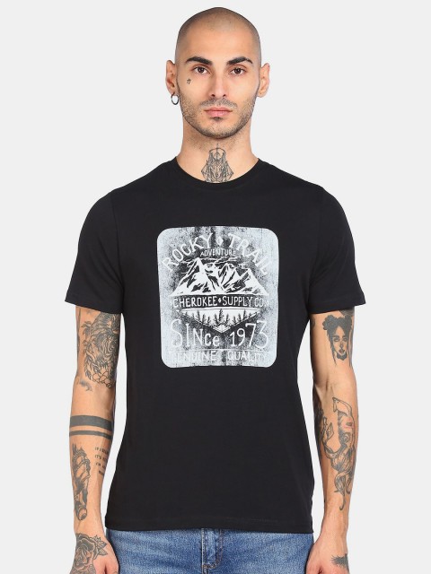 

Cherokee Men Black Printed T-shirt
