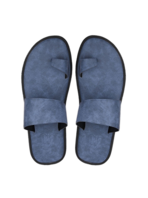 

SKO Men Blue Leather Comfort Sandals