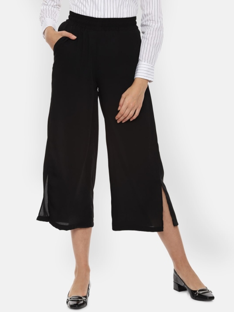 

Van Heusen Woman Women Black Side Slits Culottes Trousers