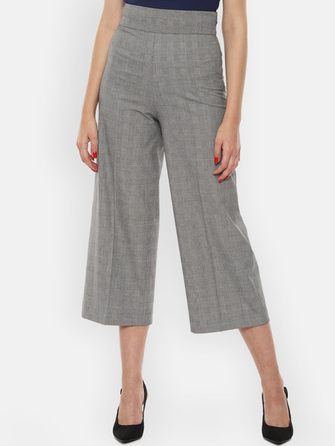 

Van Heusen Woman Women Grey Checked Culottes Trousers