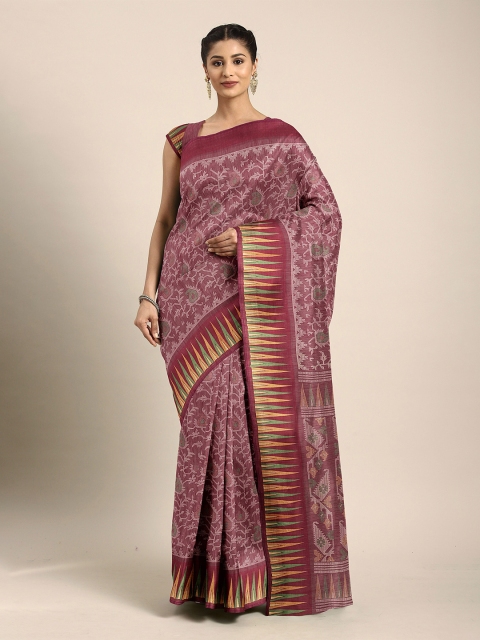 

The Chennai Silks Purple & Green Paisley Fusion Bhagalpuri Saree