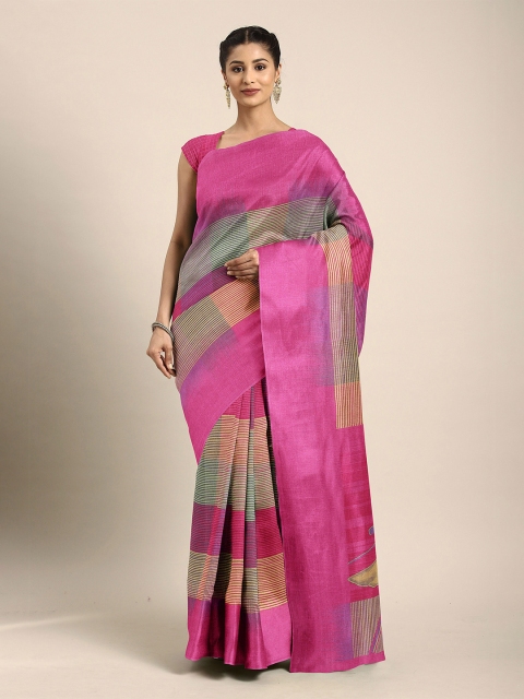 

The Chennai Silks Purple Striped Bhagalpuri Saree