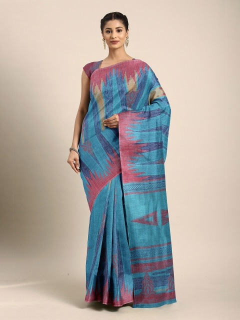 

The Chennai Silks Blue & Mauve Woven Design Bhagalpuri Saree