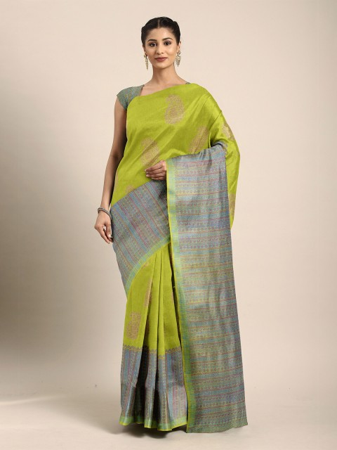 

The Chennai Silks Green & Grey Paisley Bhagalpuri Saree