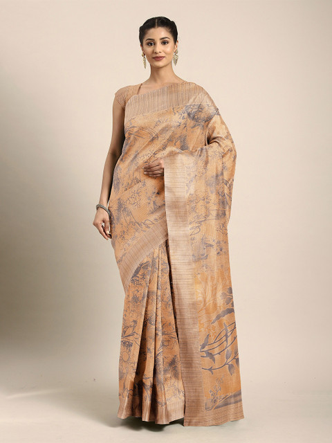 

The Chennai Silks Women Orange Ethnic Motifs Printed Saree