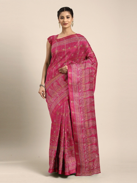 

The Chennai Silks Pink Paisley Bhagalpuri Saree